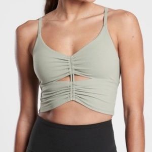 Atheleta A-C Cinch Longline Bra in Sage Green